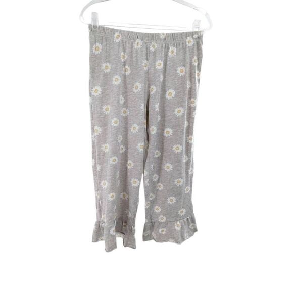 PJ Couture Women Two Piece Daisy Print Pajama Set Gray Size Large - Picture 9 of 16
